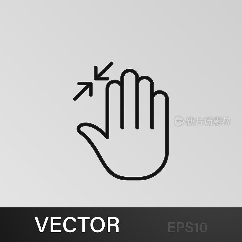 手指，手势，手，在，调整大小，高轮廓图标。可以用于网页，logo，手机应用，UI, UX